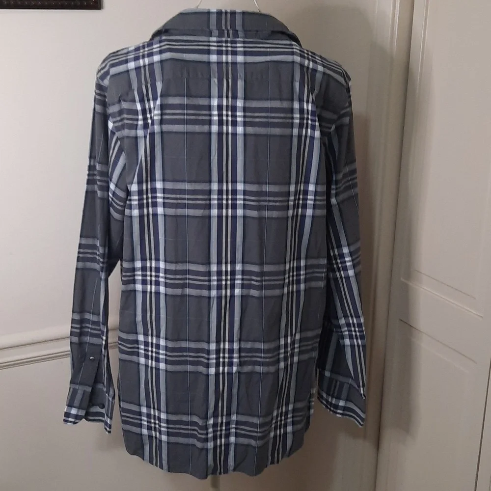 Banana Republic Blue Plaid Casual Button Down Shirt